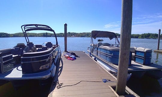 Picture of both boats:  request the Avalon for tubing and water sports or just the need for a capacity of 14 people in your group.  Please ask any que