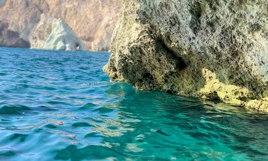 Private Boat tour with snorkeling & Sea Caves in Santorini!
