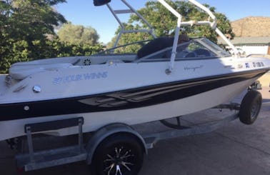 19’ Four Winns with Wake Tower 220HP and Extended Swimstep