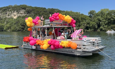 Double Decker Party Cove Barge w/ Slide Up to 22 ppl -w/ Hot Food Options 