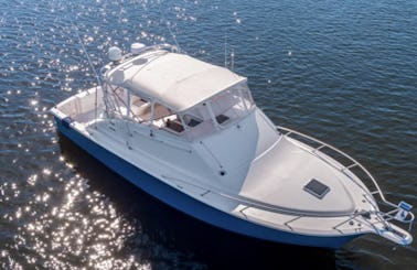 Cruise in style on a 40’ “Ocean Yachts”. Bathroom/seating for 10/private cabins