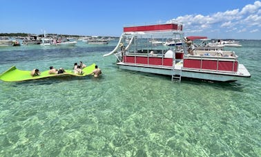 Private Crab Island Double Decker Slide Pontoon with Captain