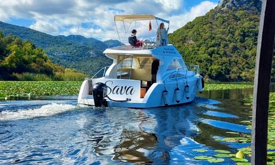 42ft Vranjina Tours Princess Flybridge Motor Yacht Rental in Skadar Lake, Montenegro