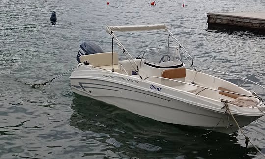 Explore the Bay of Kotor! Rent this Prince 495 Open Powerboat for 5 person