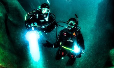 Scuba Diving at Dusk in Unawatuna