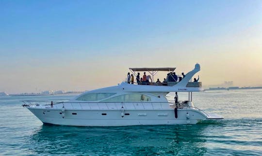 70 FT Party Yacht By Al Yusr Yach For Rental In Dubai Harbour Up To 33 Guests