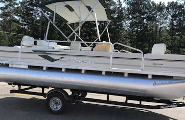 Grumman Pontoon Boat Rental in Eatonton, Georgia on Oconee or Sinclair-you choose