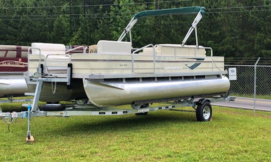 Grumman Pontoon Boat Rental in Eatonton, Georgia on Oconee or Sinclair-you choose