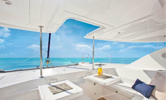 Exterior view looking out from the Avalon One Catamaran