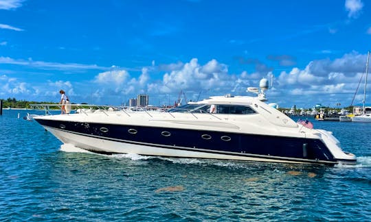  10% Off 🇺🇸 Luxury Yacht Charter with Crew, 65' Sunseeker, Jupiter, FL
