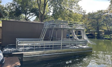 Lake Austin - Double Decker Pontoon Boat with two water slides