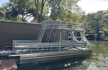 Lake Austin - Double Decker Pontoon Boat with two water slides