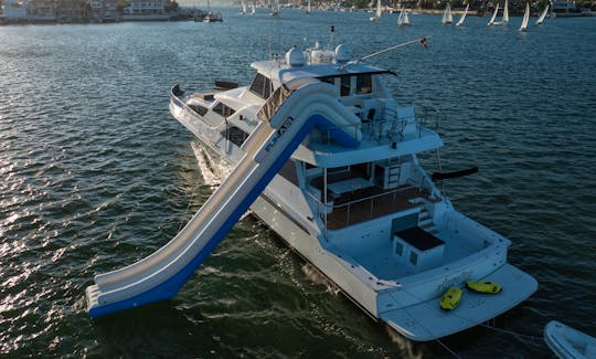 87ft Cheoy Lee Power Mega Yacht Rental in Newport Beach, California