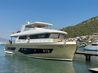 Enjoy the blue cruise with our rental lady 24 meter motoryacht in Göcek!