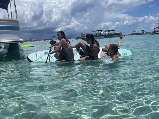 Private Crab Island Pontoon Charter with Inflatables (Up to 10)