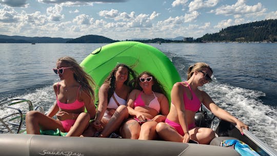 Coeur d'alene capitaneou um cruzeiro no lago e churrasco com pontão de 22 pés em South Bay