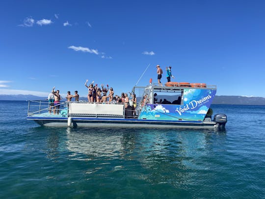 Large Party Boat Pontoon Charter in South Lake Tahoe for up to 35 Guests