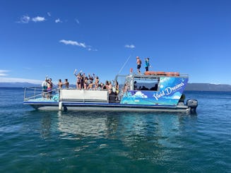 Large Party Boat Pontoon Charter in South Lake Tahoe for up to 35 Guests