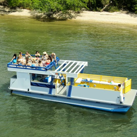 35' Private Party Pontoon; Bathroom & Top Deck; 2-4 Hr; Stop to Swim, Water Mat