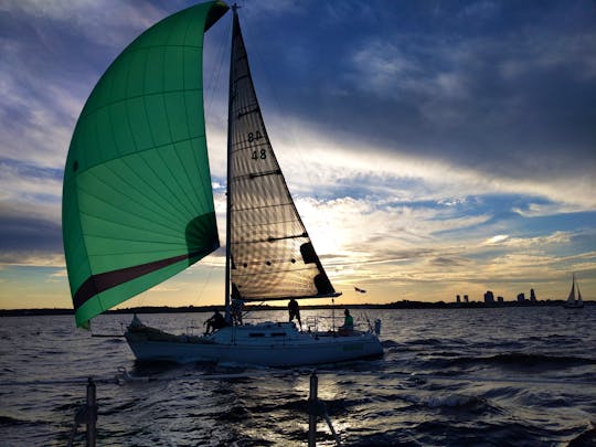 Sunset C&C Sailboat cruise outside of NYC: the beauty of Long Island!