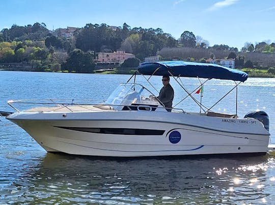 Private Boat Tour on Porto with 23ft Pacific Craft 700 Sun Cruiser