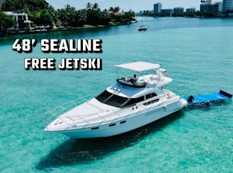 48’ SeaLine Flybridge Yacht (1 hour JetSki Included when you book for 4 hours!!)