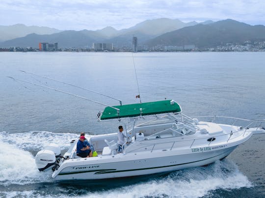 Lancha Pro-Line de 32 pés para sua escapada no mar em Puerto Vallarta.