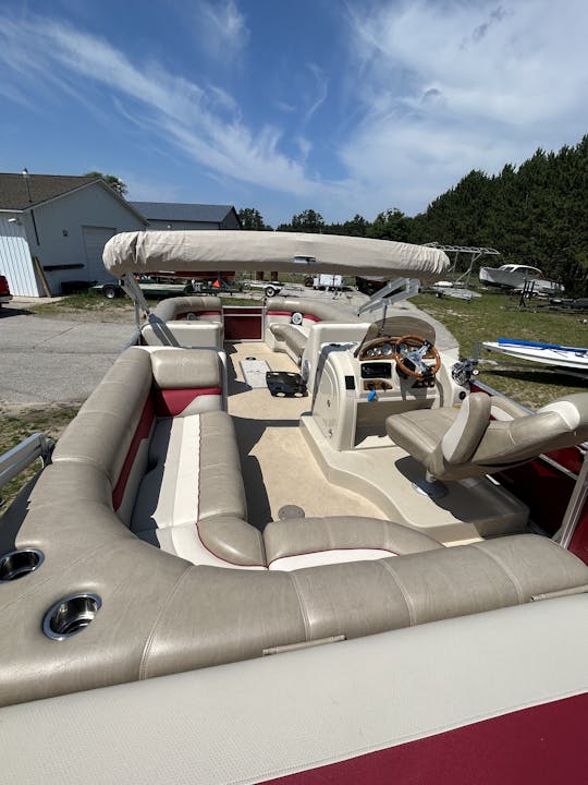 Pontón con capacidad para 12 personas, 24 pies, Torch Lake, excelente sistema de sonido
