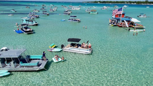 Private Crab Island Pontoon Charter with Inflatables (Up to 10)