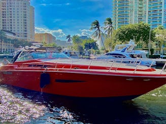 Custom Red Party Yacht for Celebration & Family Outings!