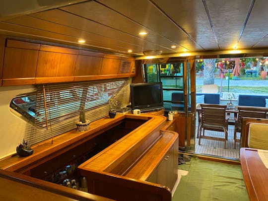 Ferretti 60 motor yacht with a capacity of 6 people in Gocek 