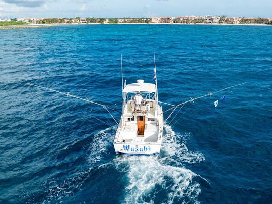 Bote de pesca Blackfin de 32 pies para la pesca más divertida en la Riviera Maya