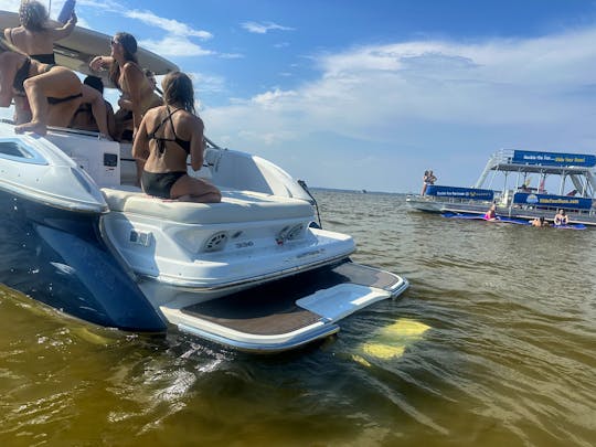33ft GIANT high performance bow rider with A/C, cabin, and bath & shower. 55MPH!