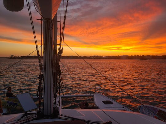 3 courses dinner & sunset cruise on a luxury catamaran up to 12 guests