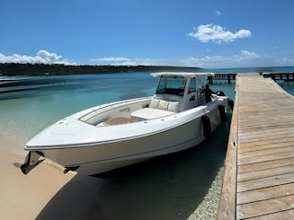 Boston Whaler de 38 pies con capitán para la mejor aventura en Sint Maarten