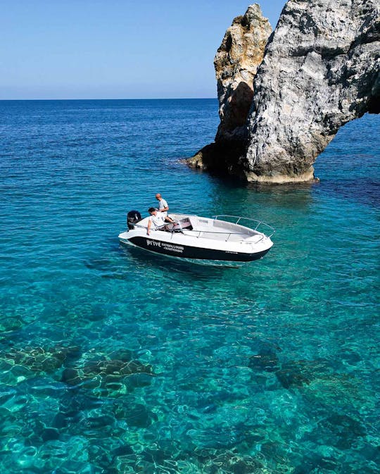 21ft Eden Deck Boat Rental in Skiathos, Greece