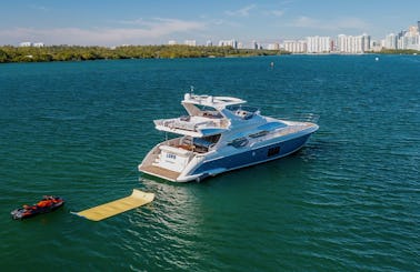 70' Azimut Motor Yacht Rental in Aventura | Accommodates up to 13 guests