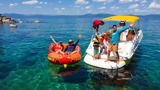 28' Powerboat Charter - up to 12 -Water Sports Sightseeing w/Toilet - Lake Tahoe