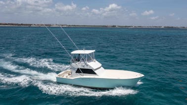 Fishing Deal! Book now! 44' Hatteras Yacht for Rent in Cancun, Mexico.