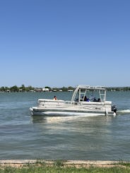 Double Decker party pontoon on Lake Travis