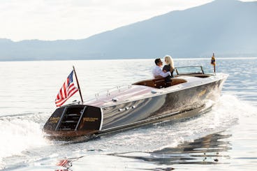 Celebrate the 4th of July form a 34ft Wooden Classic Boat