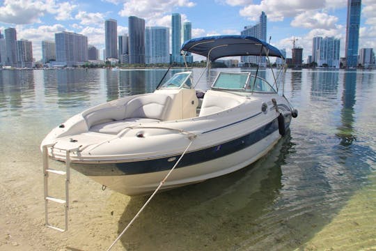 ALL INCLUDED: Explore Miami Beach in Style: Rent the Sundeck Blue 26-Foot Boat!