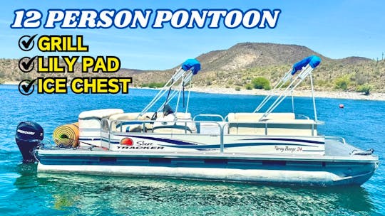 24’ Pontoon- Up To 12 Guests ⚓️☀️