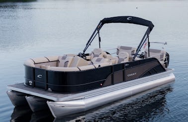 Brand New 2023 Crest 220 Tri-toon on the BEAUTIFUL Lake Lanier! 