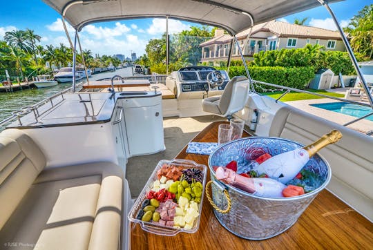 51 Flybridge Sea Ray Party Layout with floats and grill