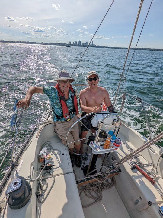 Fun in the Sun with Manhattan skyline in the background