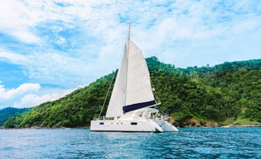 Croisière BLUE de 4,5 h en après-midi au coucher du soleil avec un catamaran à voile