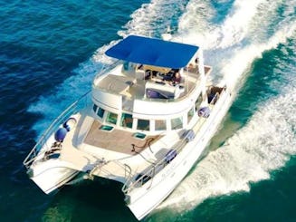 Bienvenue dans notre luxueux catamaran Alliaura Mari de 48 pieds à 4 cabines et 4 salles de bains