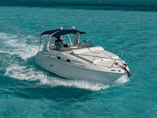 Bonito yate Sea Ray Sundancer de 32 pies en Cancún 