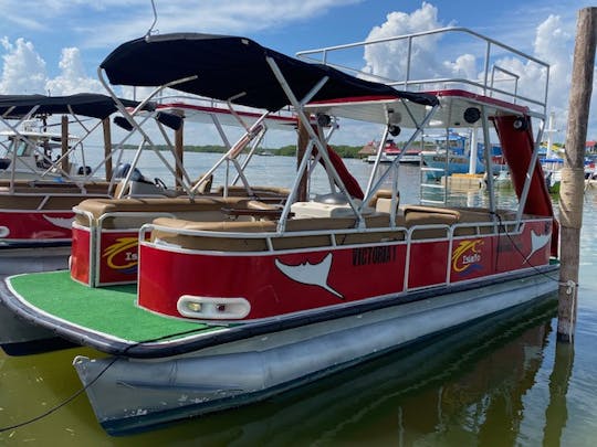 Bateau ponton Holbox Chater avec toboggan !